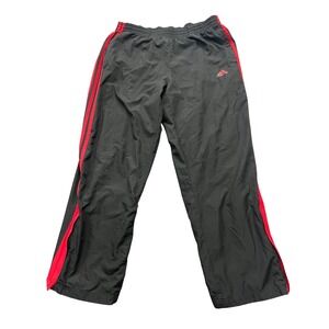 Vintage Adidas Mens Windbreaker Track Pants Black Red Stripes Zipper Cuffs XL